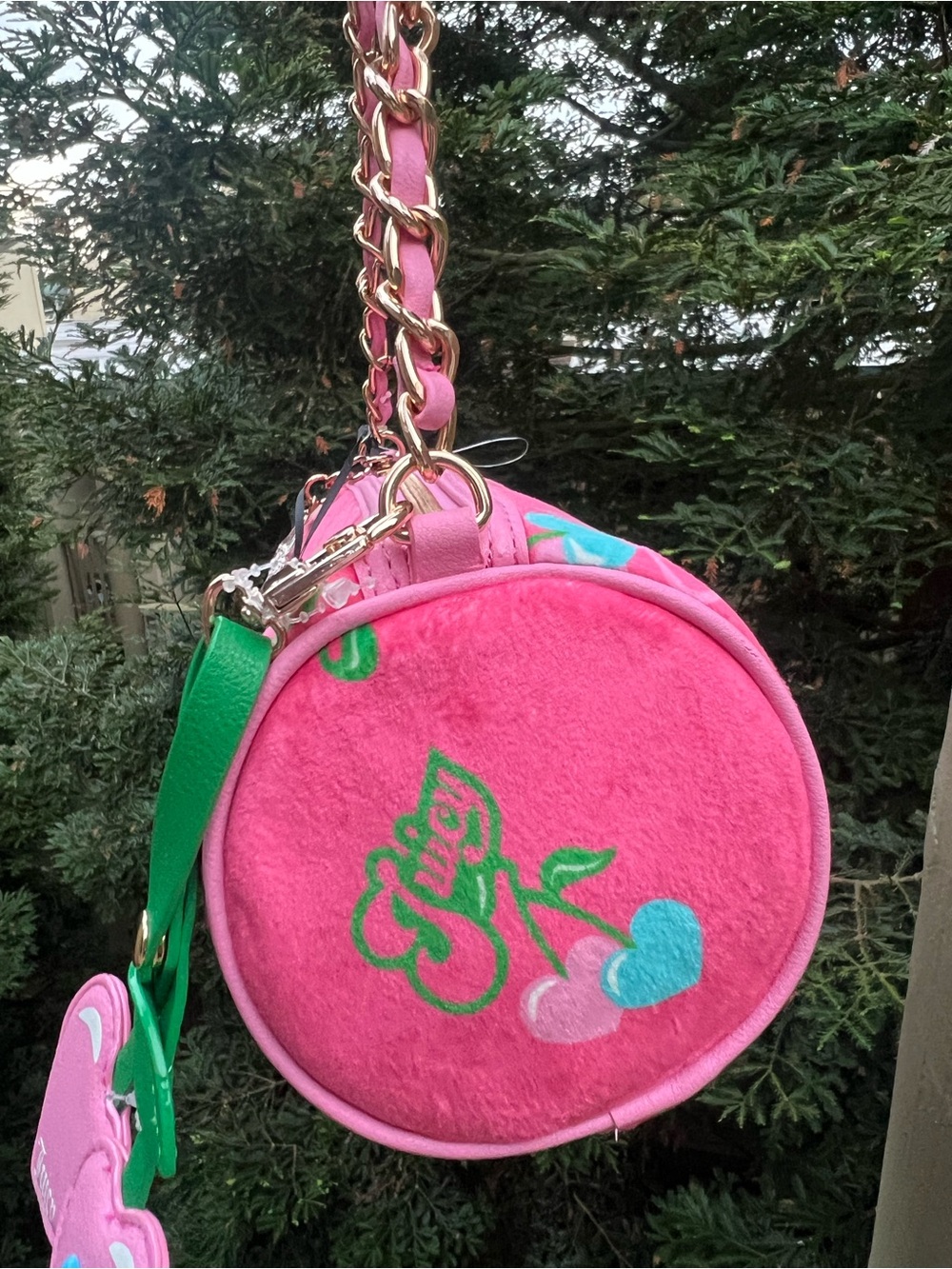 Juicy Couture Pink Lemonade Multi Heritage Cherry Barrel Bag - Picture 4 of 7